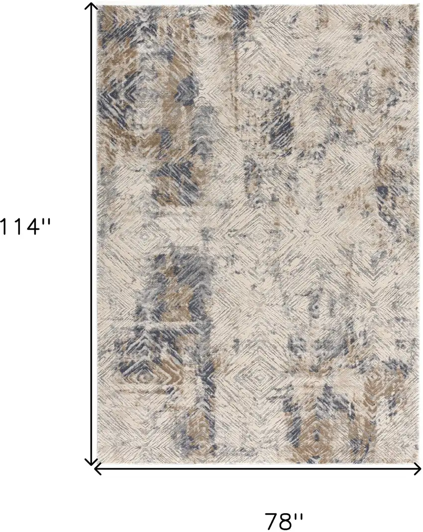 Beige Abstract Printed Area Rug Photo 3