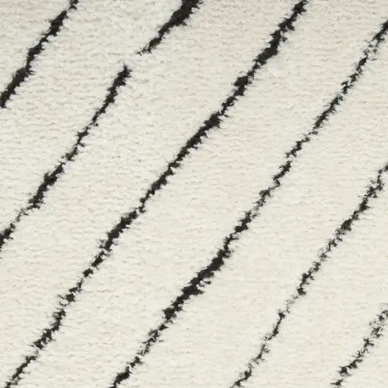Ivory and Black Abstract Area Rug Photo 7