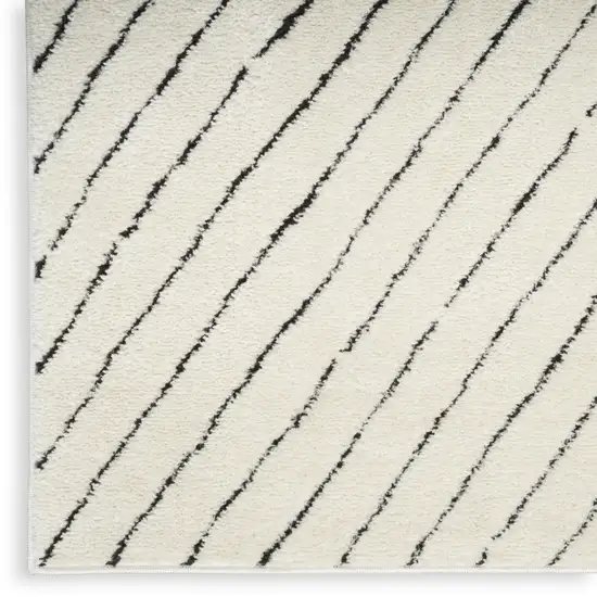 Ivory and Black Abstract Area Rug Photo 9