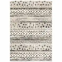 Photo of Ivory and Black Eclectic Patterns Indoor Area Rug