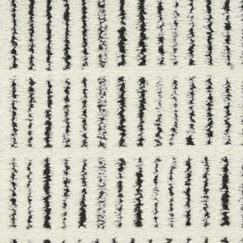 Ivory and Black Geometric Area Rug Photo 2