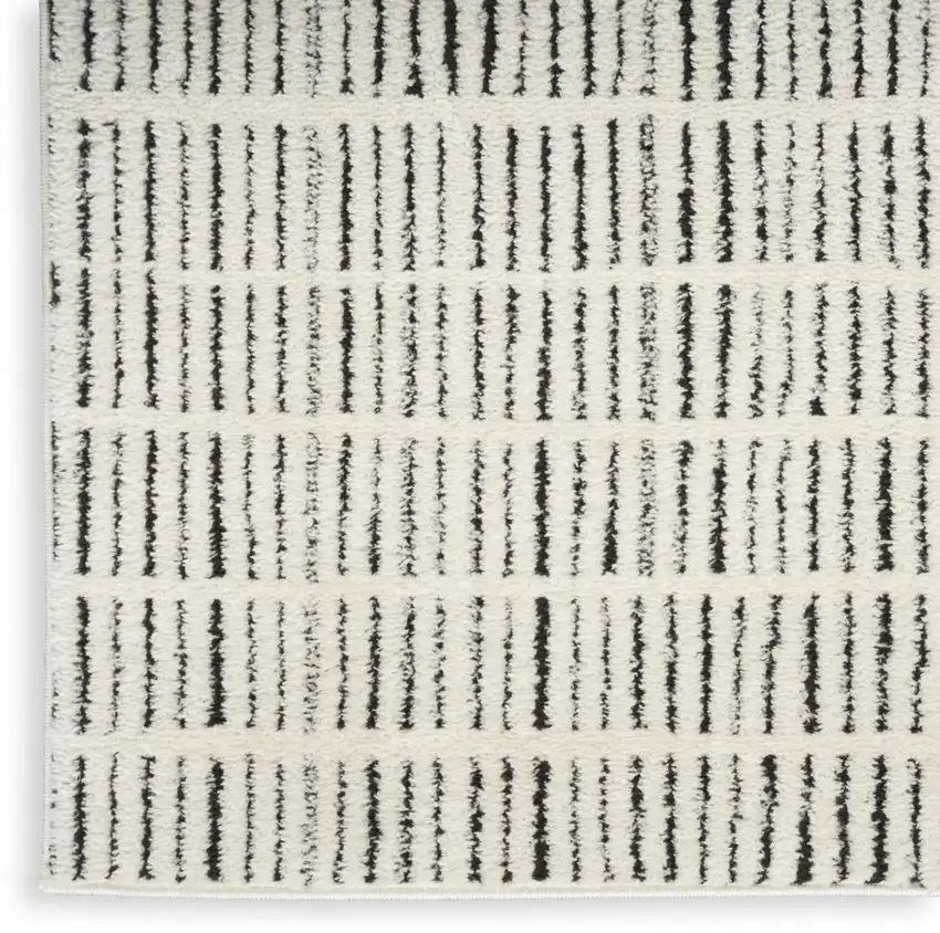 Ivory and Black Geometric Area Rug Photo 3