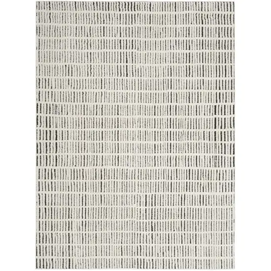 Ivory and Black Geometric Area Rug Photo 9