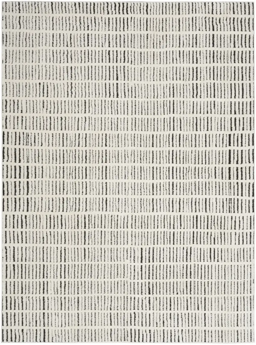 Ivory and Black Geometric Area Rug Photo 9