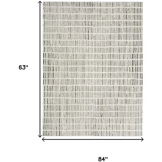 Ivory and Black Geometric Area Rug Photo 3