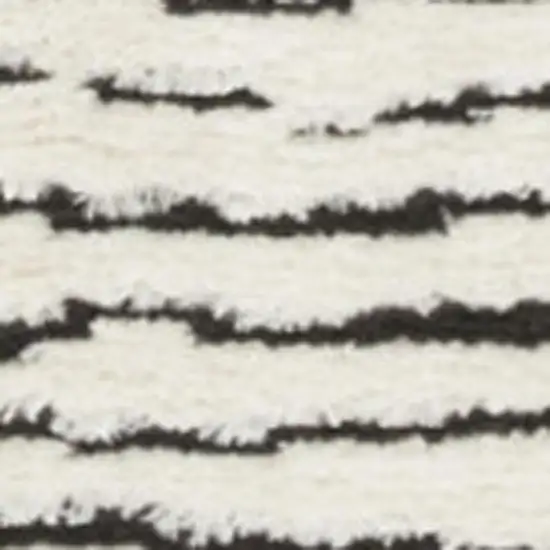 Ivory and Black Geometric Area Rug Photo 1
