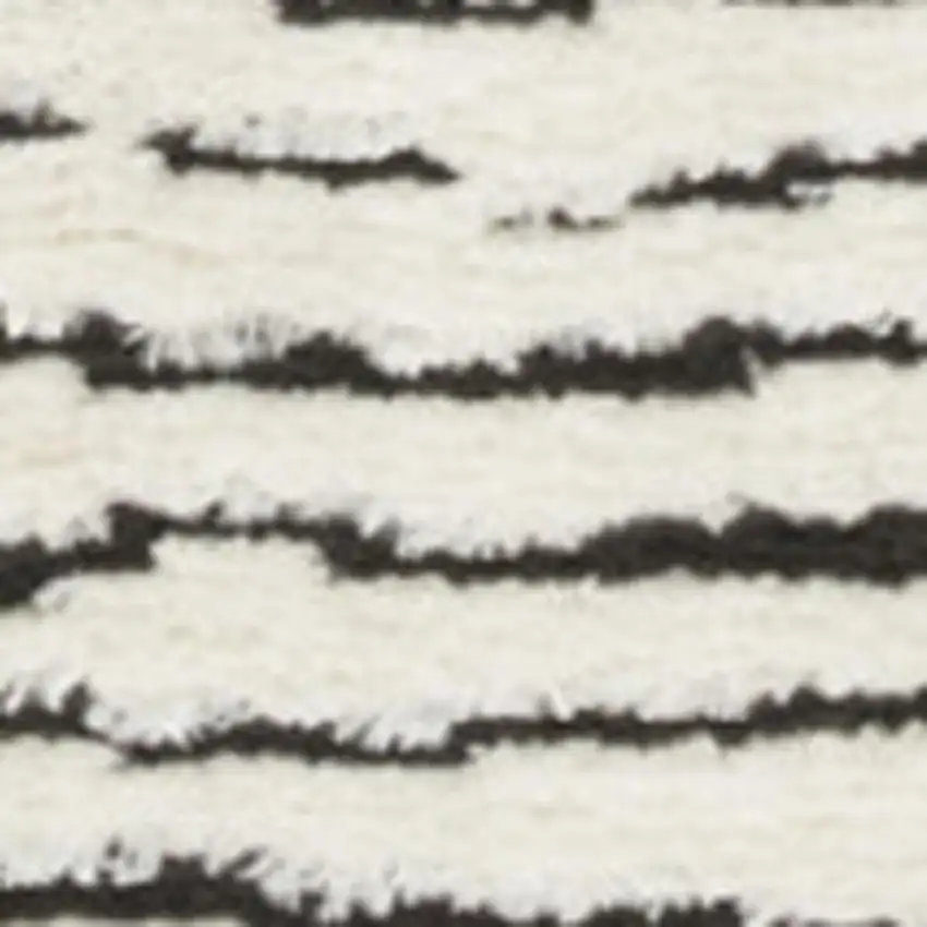 Ivory and Black Geometric Area Rug Photo 1