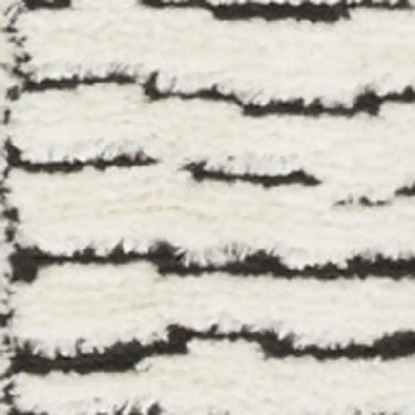 Ivory and Black Geometric Area Rug Photo 6