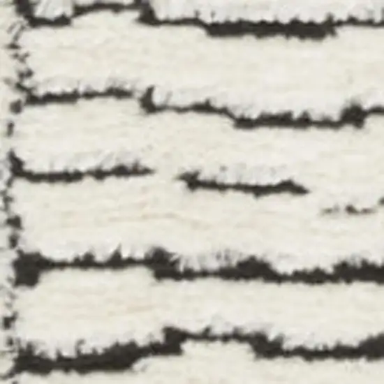 Ivory and Black Geometric Area Rug Photo 1