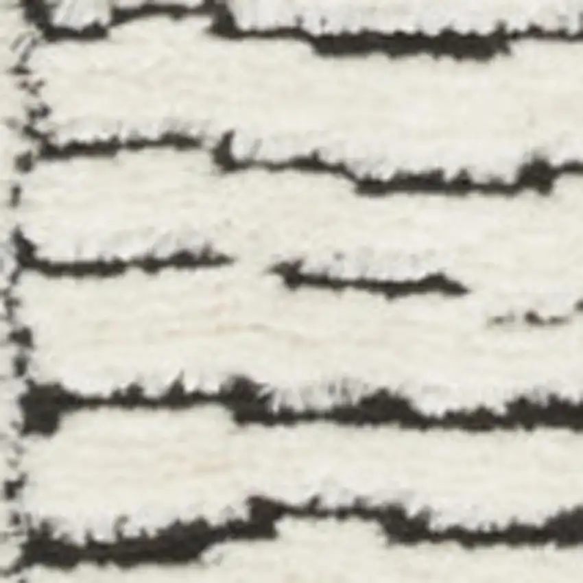 Ivory and Black Geometric Area Rug Photo 1