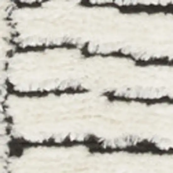 Ivory and Black Geometric Area Rug Photo 5