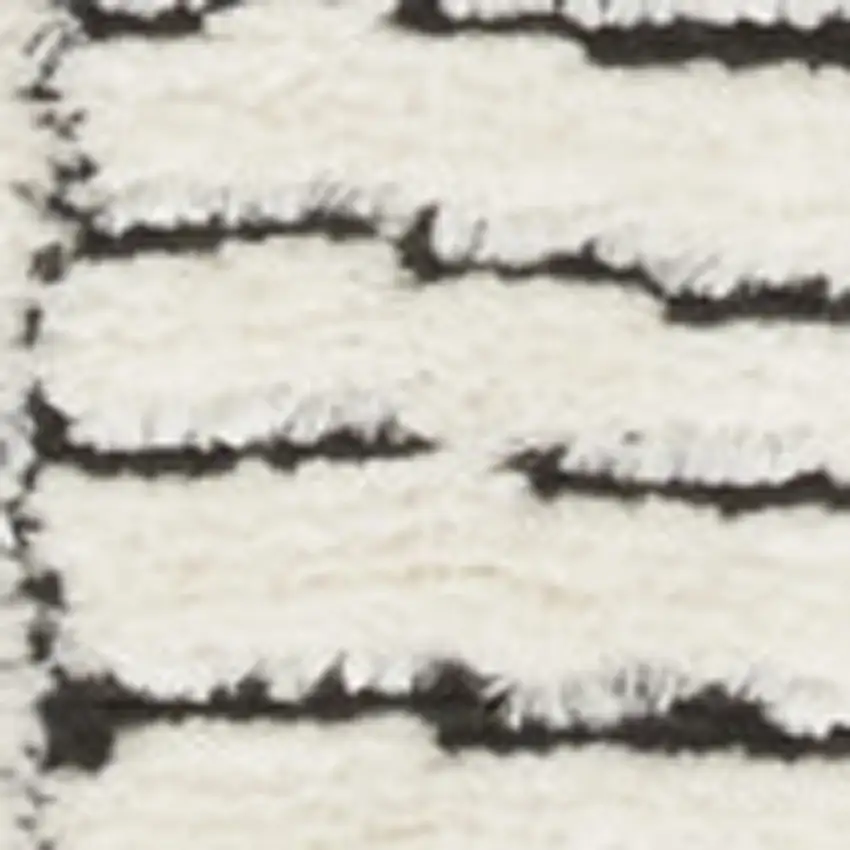 Ivory and Black Geometric Area Rug Photo 5