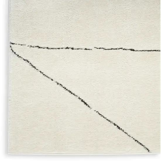Ivory and Black Geometric Area Rug Photo 8