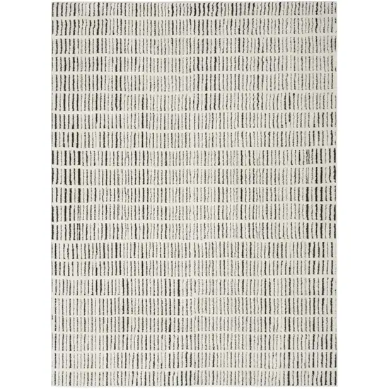 Ivory and Black Geometric Area Rug Photo 1