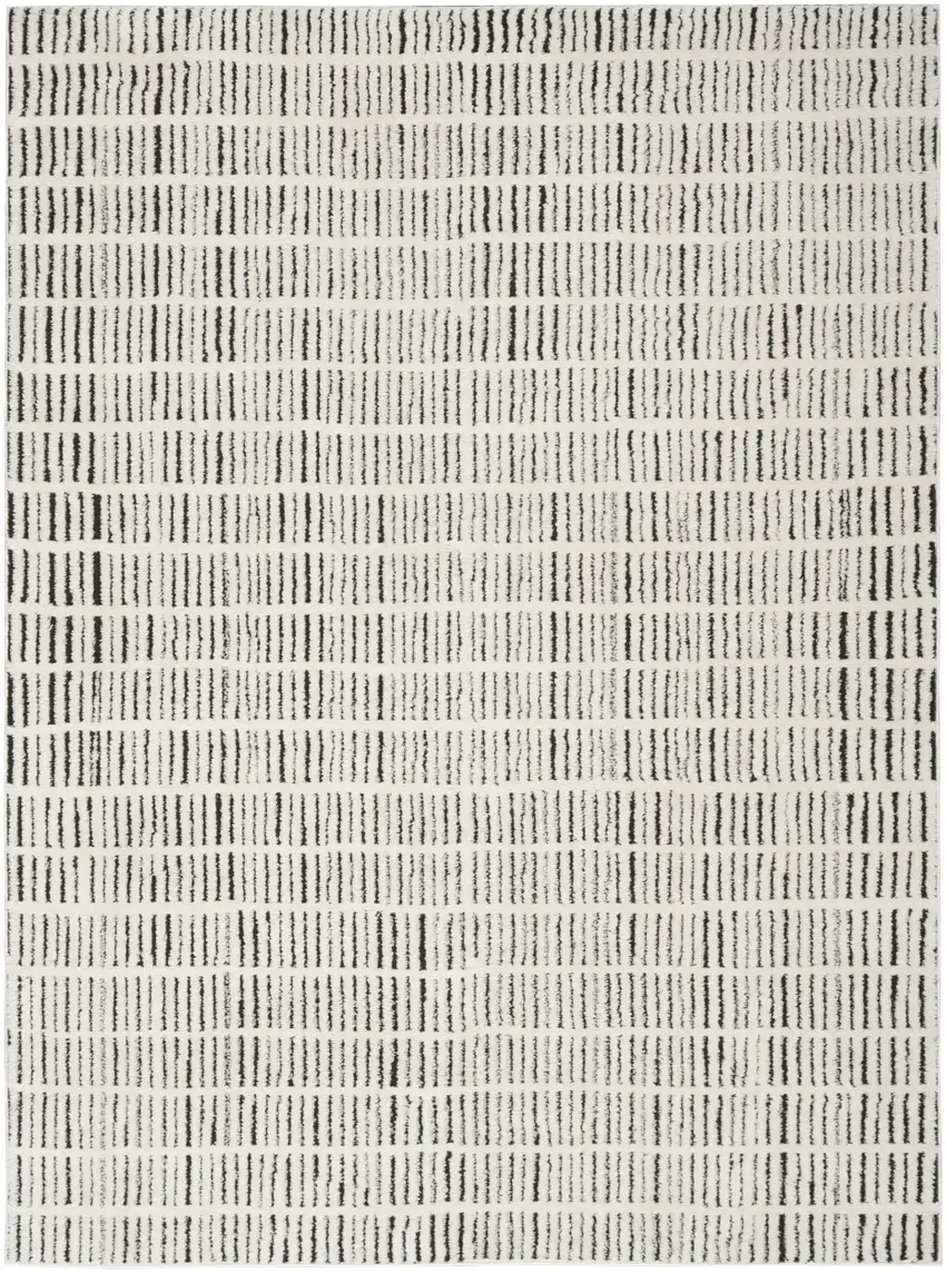 Ivory and Black Geometric Area Rug Photo 1