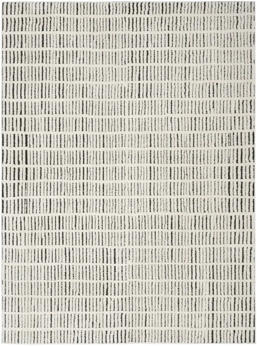 Ivory and Black Geometric Area Rug Photo 4