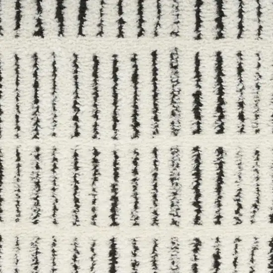 Ivory and Black Geometric Area Rug Photo 2