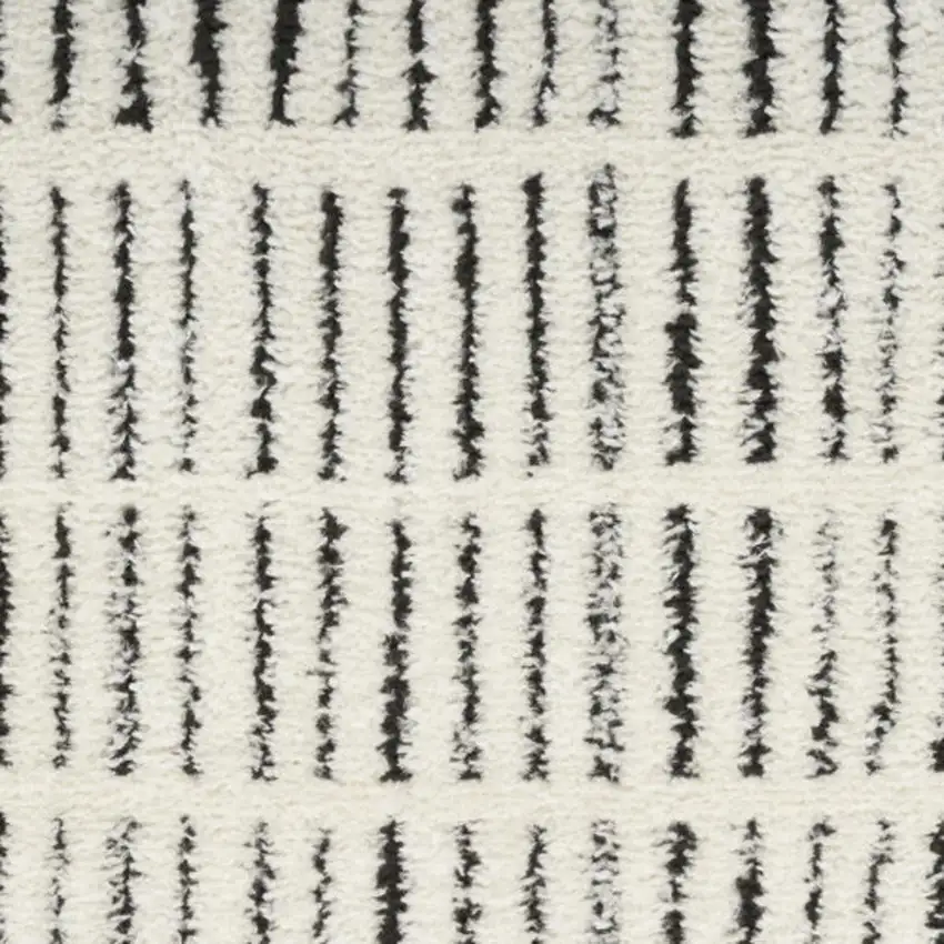 Ivory and Black Geometric Area Rug Photo 2