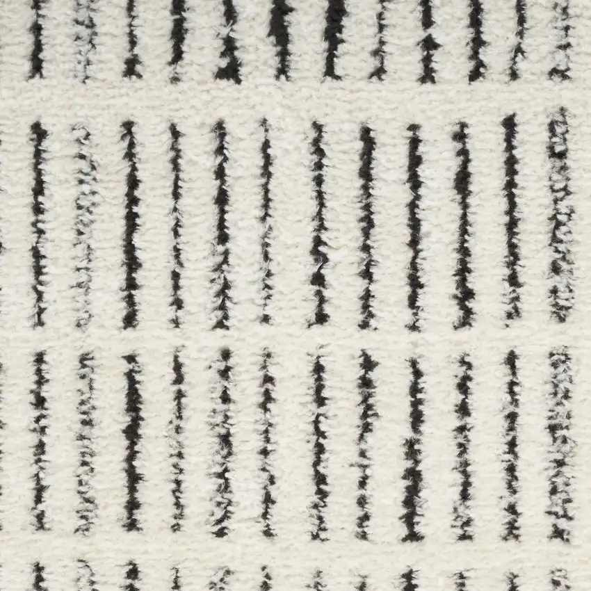 Ivory and Black Geometric Area Rug Photo 9