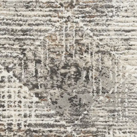 Ivory and Black Geometric Non Skid Area Rug Photo 3