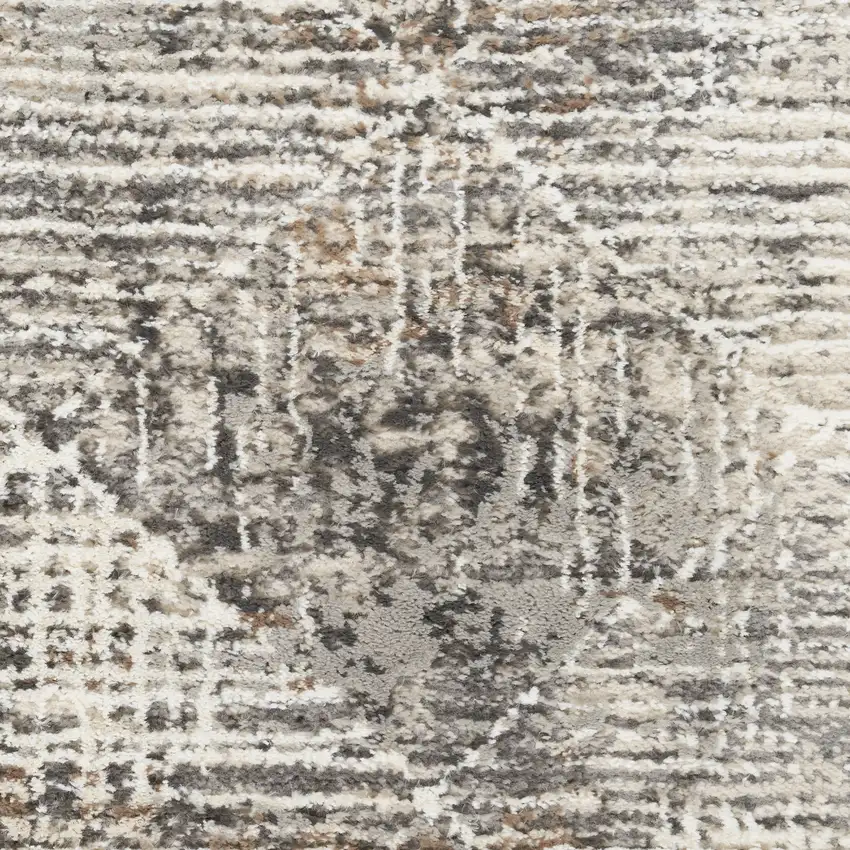 Ivory and Black Geometric Non Skid Area Rug Photo 3