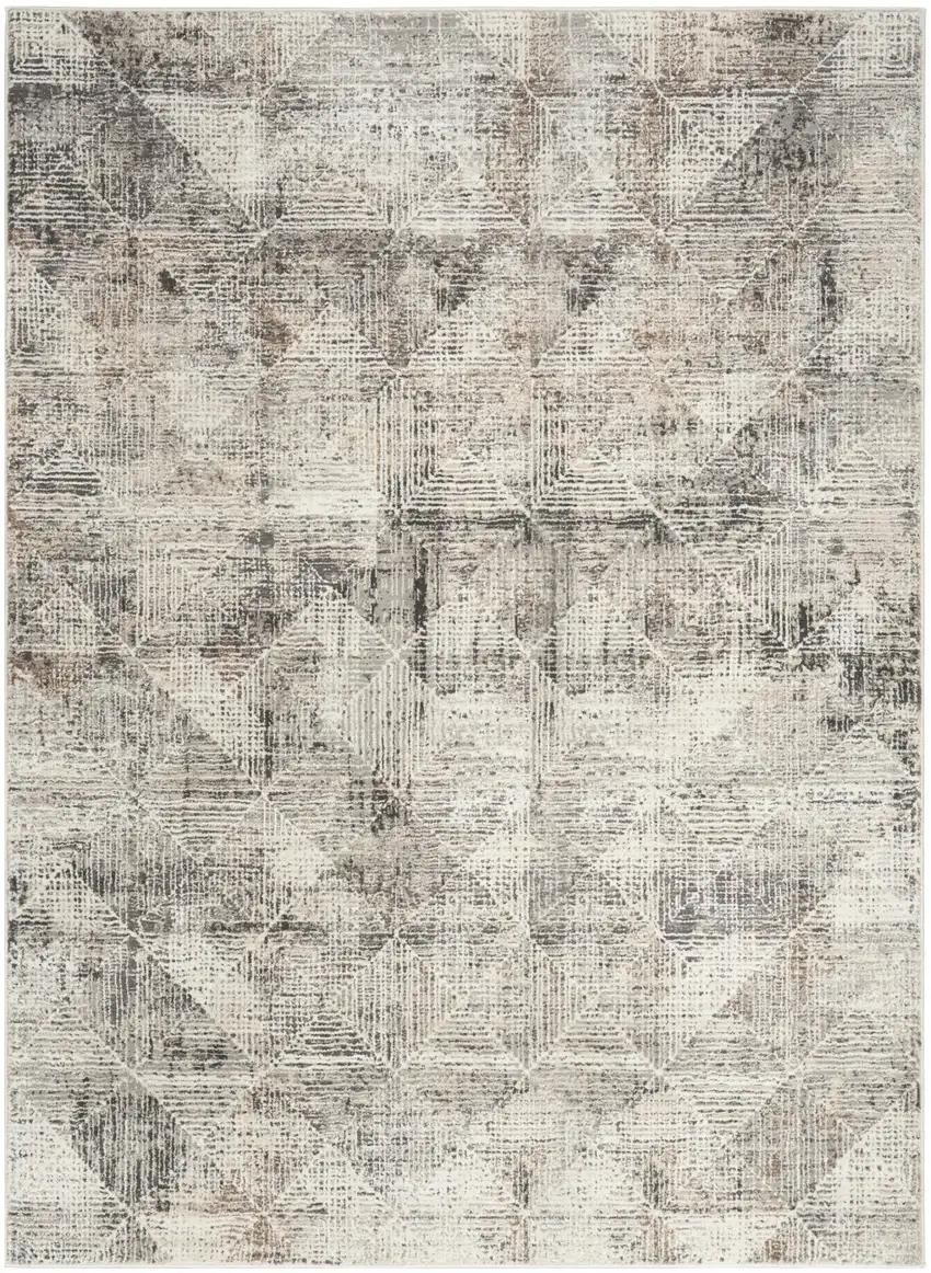 Ivory and Black Geometric Non Skid Area Rug Photo 2