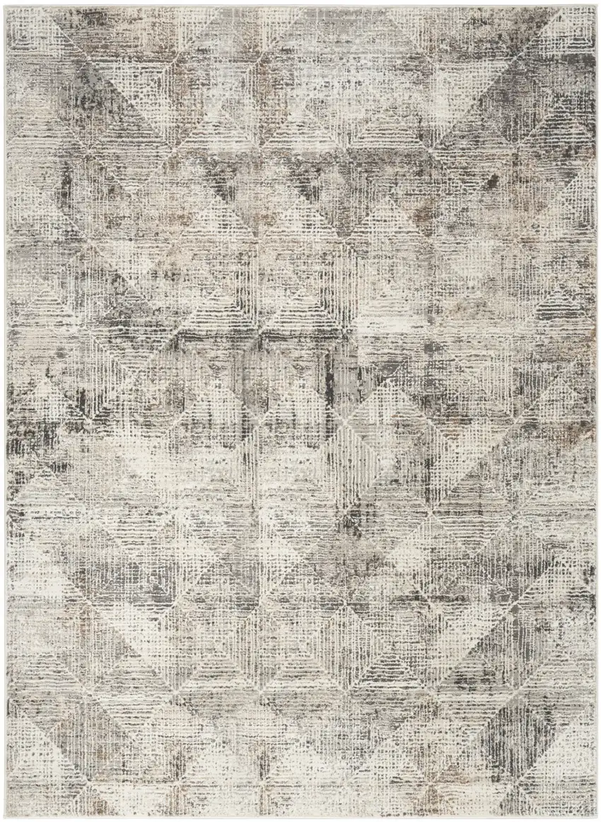 Ivory and Black Geometric Non Skid Area Rug Photo 8