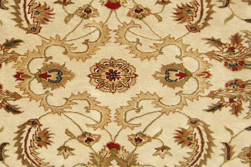 Ivory and Black Oriental Hand Tufted Non Skid Area Rug Photo 6