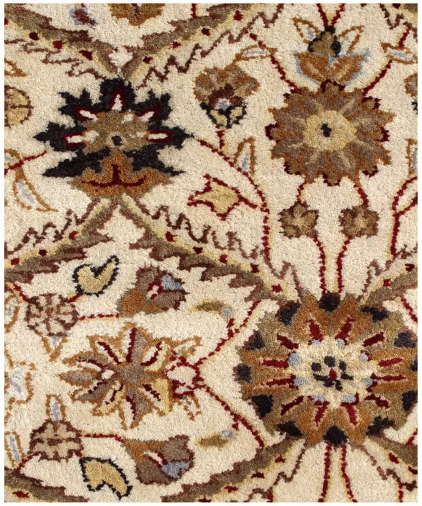 Ivory and Black Oriental Hand Tufted Non Skid Area Rug Photo 4