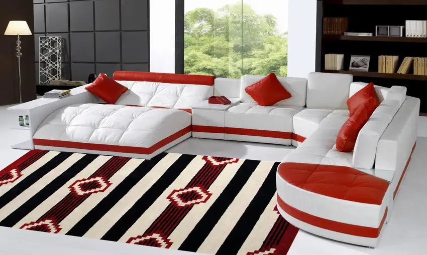 Ivory and Black Southwestern Hand Tufted Non Skid Area Rug Photo 7