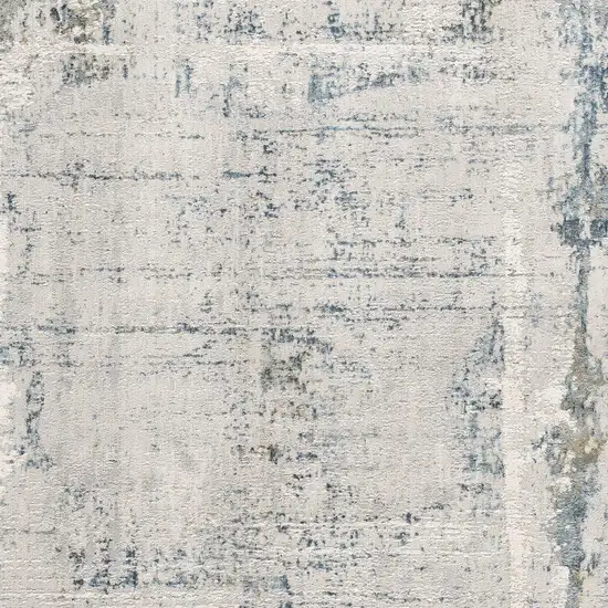 Blue and Ivory Abstract Area Rug Photo 5