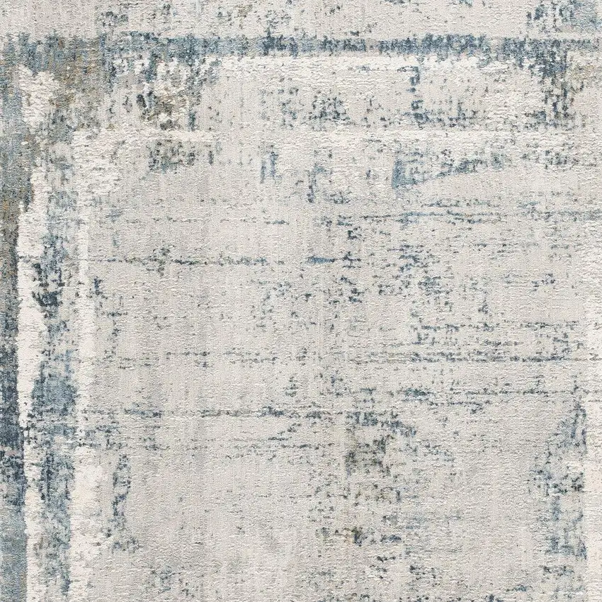 Blue and Ivory Abstract Area Rug Photo 4