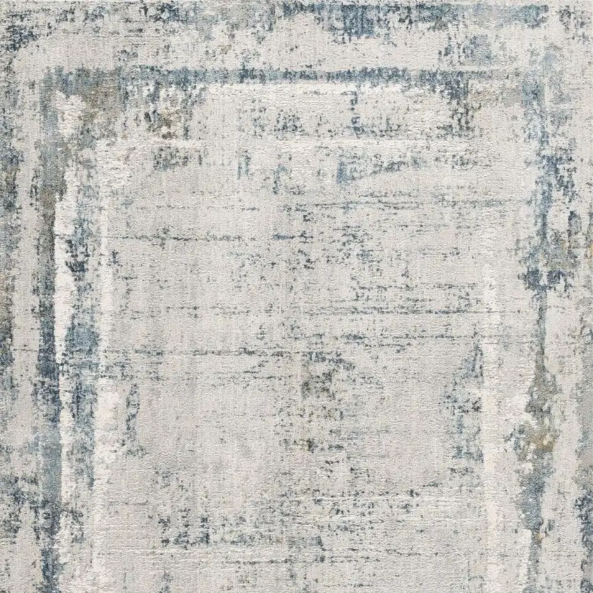 Blue and Ivory Abstract Area Rug Photo 6