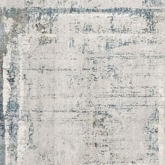 Blue and Ivory Abstract Area Rug Photo 5
