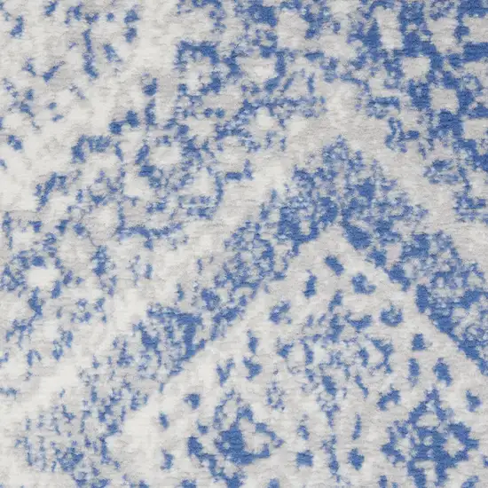 Ivory and Blue Abstract Distressed Non Skid Area Rug Photo 1