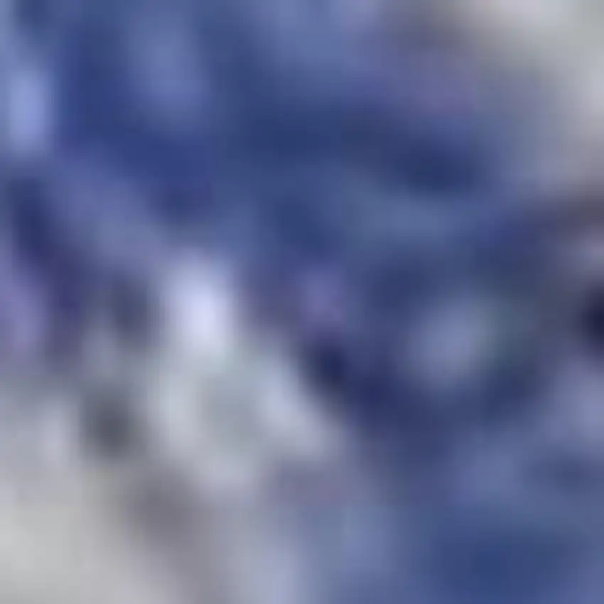 Ivory and Blue Abstract Geometric Distressed Non Skid Area Rug Photo 4