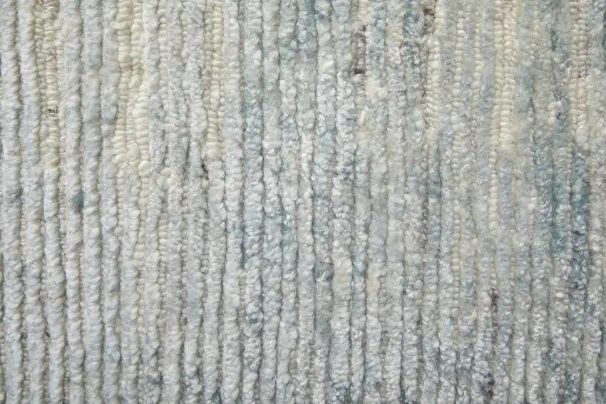 Blue Ivory And Silver Abstract Hand Knotted Distressed Area Rug Photo 7
