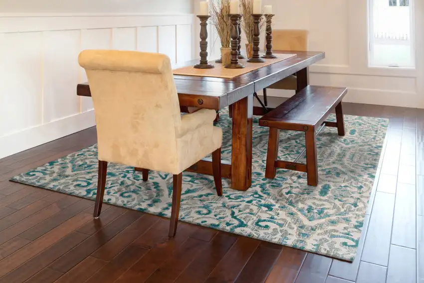 Ivory and Blue Abstract Power Loom Area Rug Photo 7