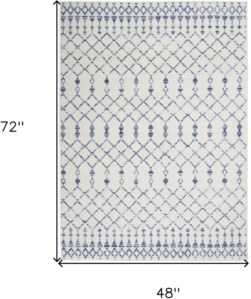 Ivory Geometric Berber Area Rug Photo 3