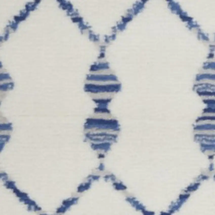 Ivory And Blue Geometric Area Rug Photo 6