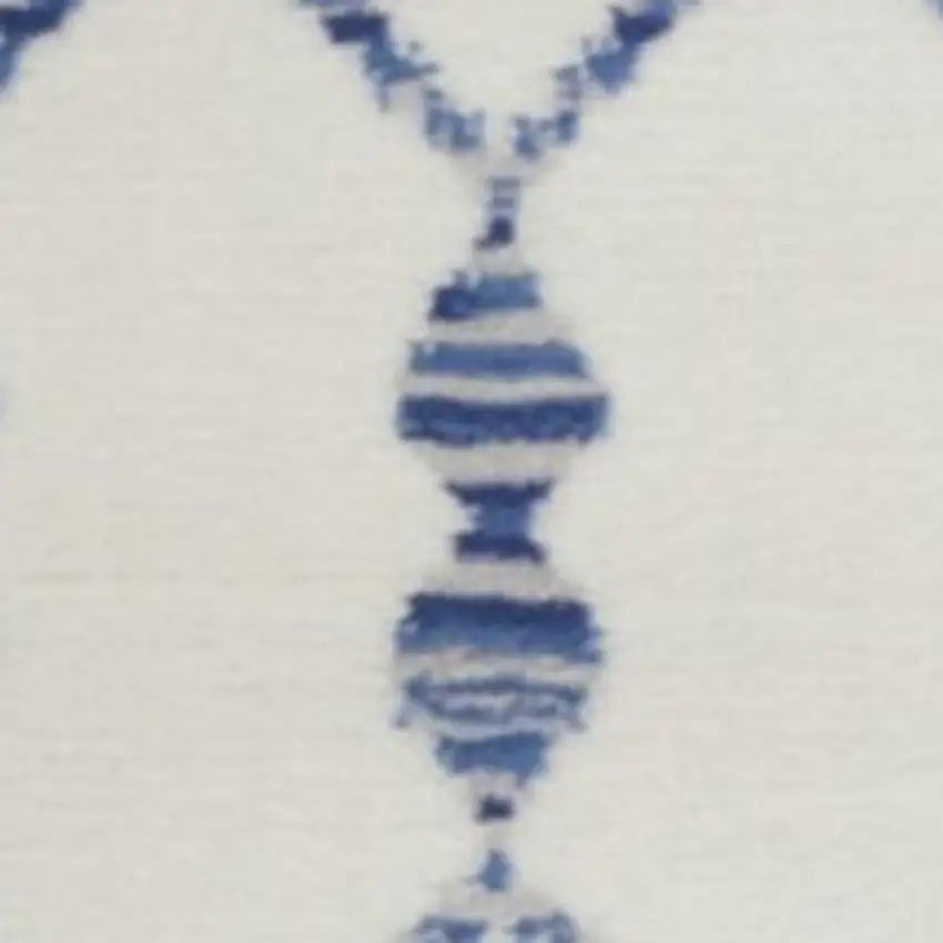 Ivory And Blue Geometric Area Rug Photo 1