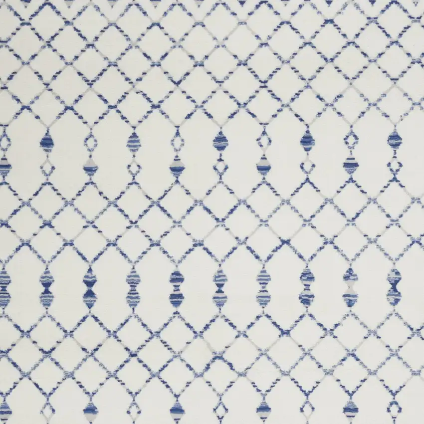 Ivory and Blue Berber Pattern Area Rug Photo 8