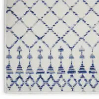 Photo of Ivory and Blue Berber Pattern Area Rug