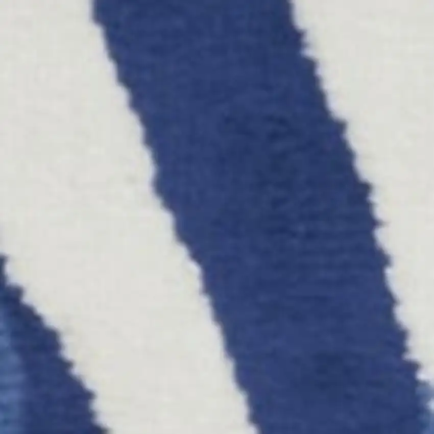 Blue And Ivory Geometric Dhurrie Area Rug Photo 6