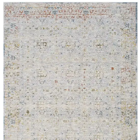 Ivory and Blue Floral Area Rug Photo 3