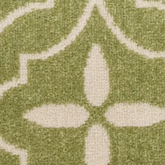 10' Ivory And Blue Floral Runner Rug Photo 5