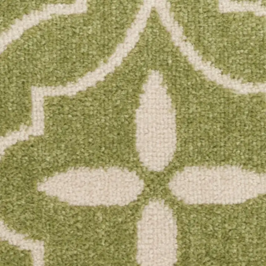 10' Ivory And Blue Floral Runner Rug Photo 5