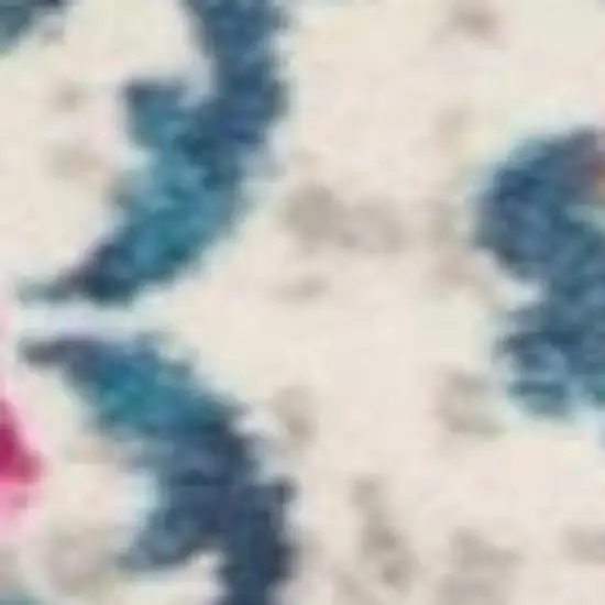 Ivory And Blue Floral Area Rug Photo 3