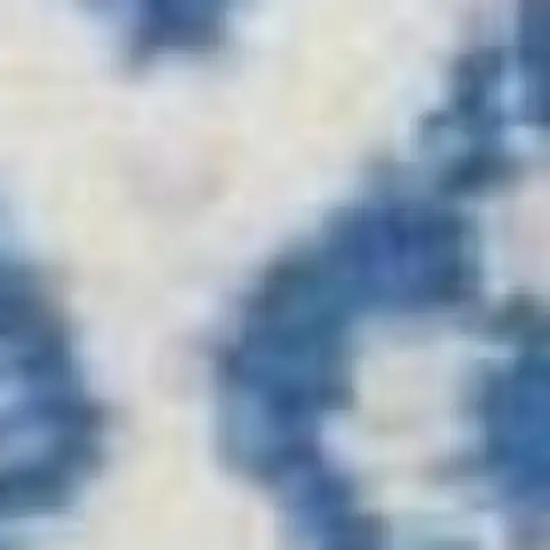 Ivory And Blue Geometric Area Rug Photo 3