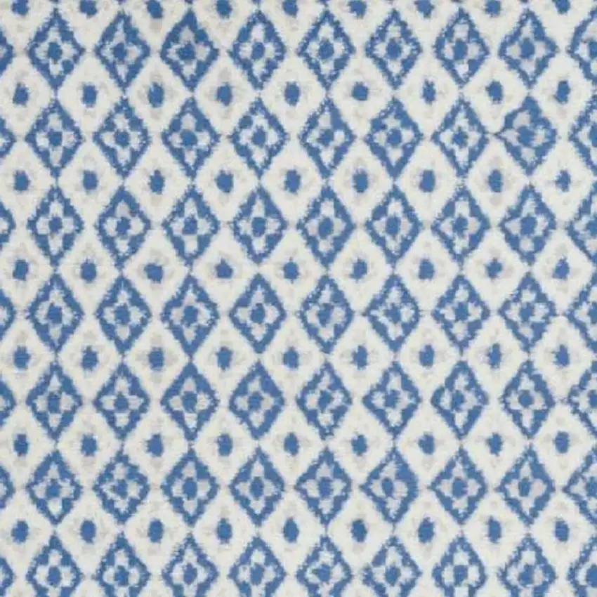 Ivory And Blue Geometric Area Rug Photo 3